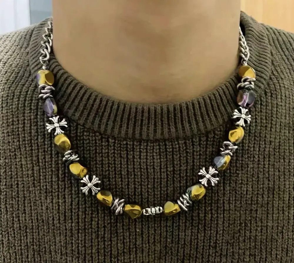 Japanese Brand × Jewelry Cross hologram holographic beads retro punk chain necklace Size ONE SIZE - 1 Thumbnail