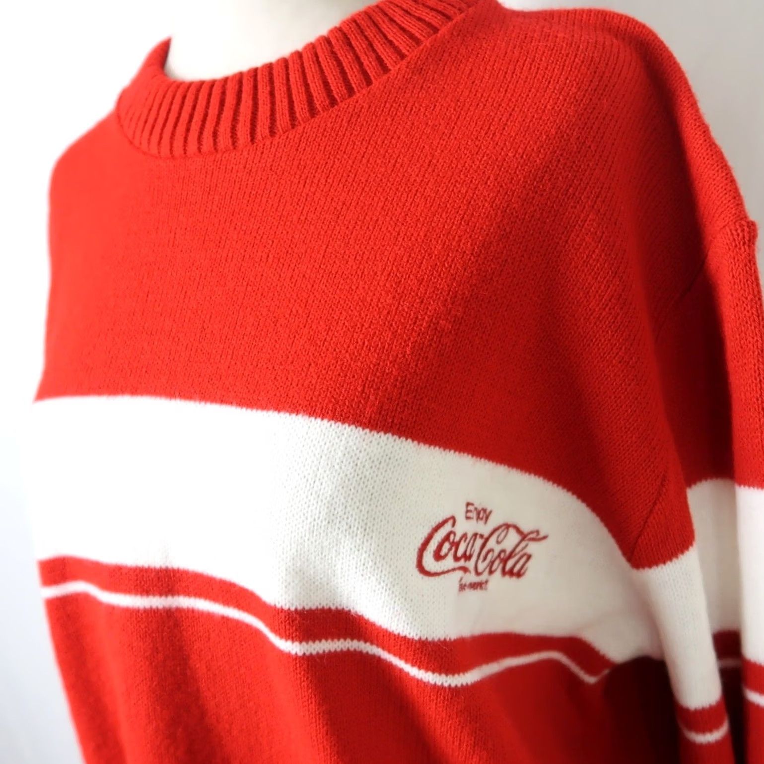 Vintage VINTAGE The Knit Shirt Exchange red Coca-Cola knit sweater Mens L Shirt Size US L / EU 52-54 / 3 - 5 Thumbnail