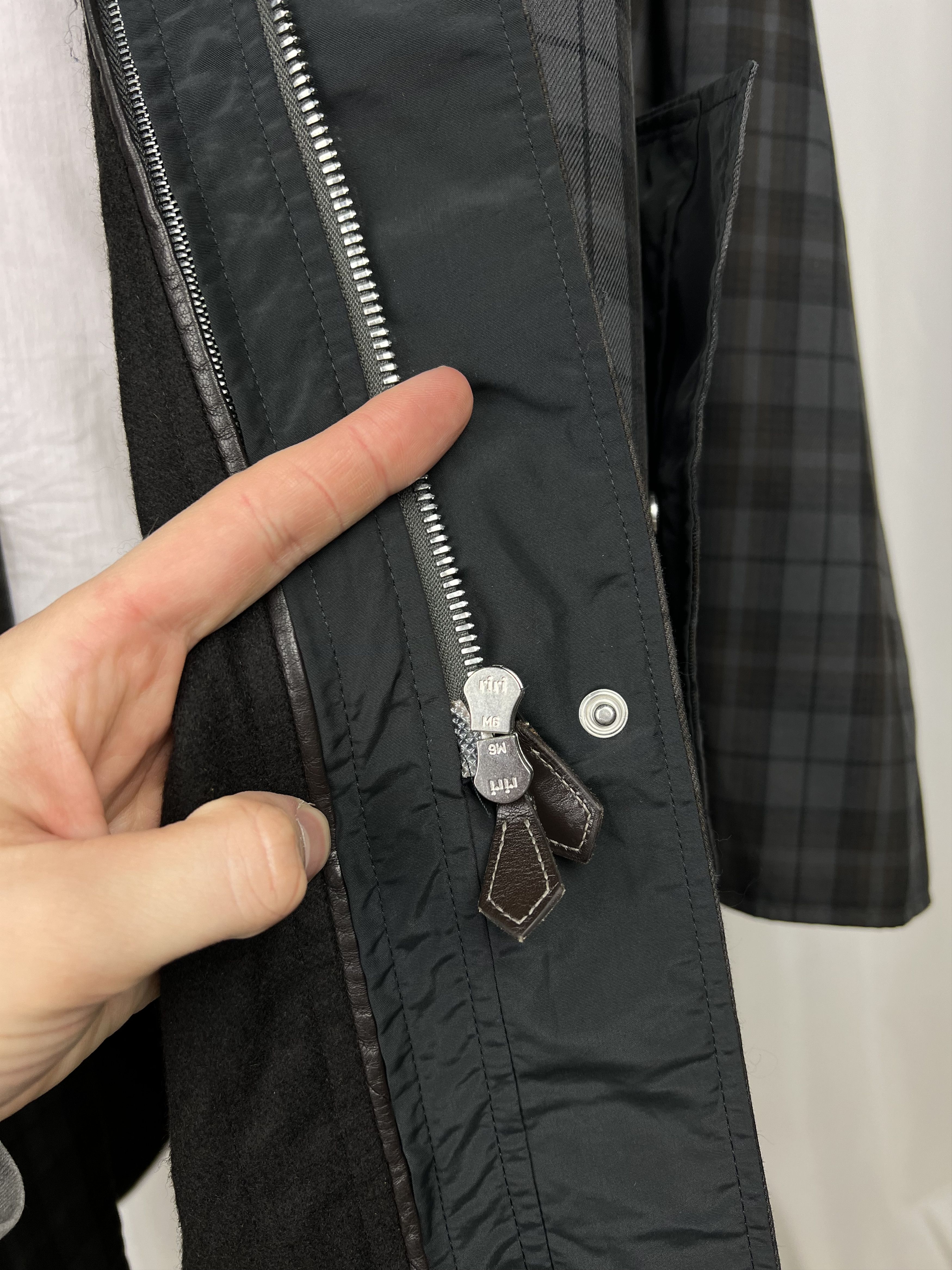 Hermes Plaid Waxed Cotton Removable Cashmere Lining Long Coat Size US L / EU 52-54 / 3 - 9 Thumbnail