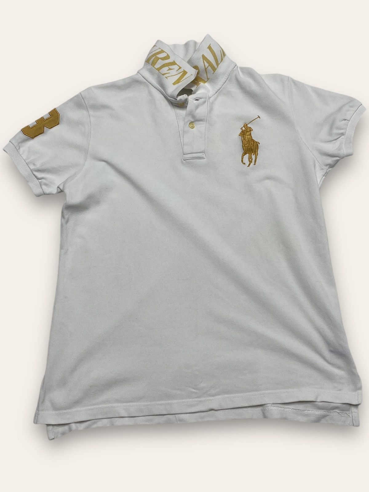 Polo Ralph Lauren × Vintage Vintage POLO RALPH LAUREN Chief Keef Golden Logo Polo Shirt Size US M / EU 48-50 / 2 - 2 Thumbnail