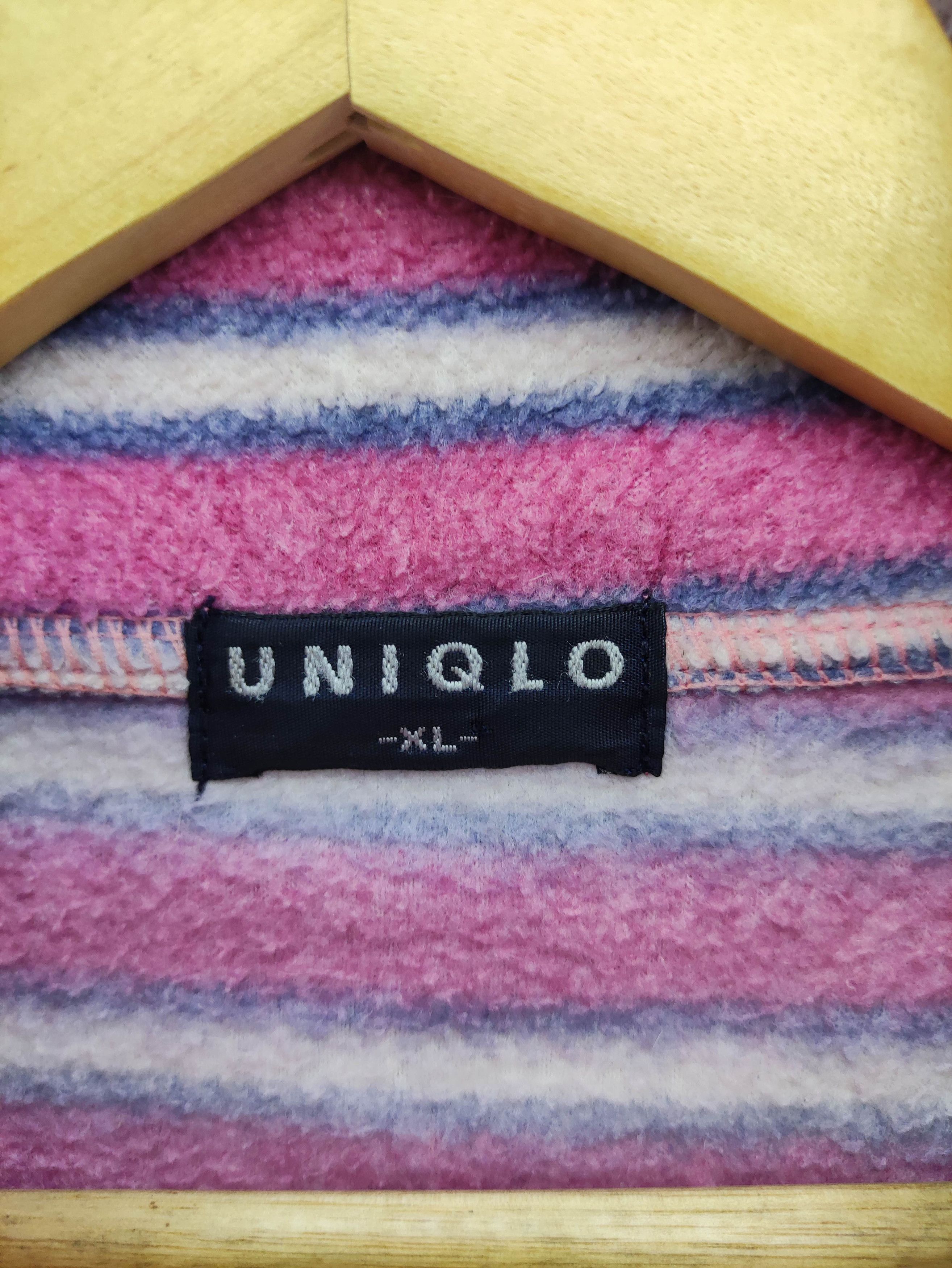 Uniqlo Vintage 90s Uniqlo Fleece Sweater Half Zipper Striped Size US L / EU 52-54 / 3 - 2 Thumbnail