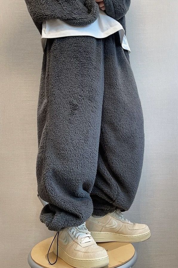 Japanese Brand × Vintage Outdoor retro punk fluffy fleece baggy pants Size US 28 / EU 44 - 1 Thumbnail