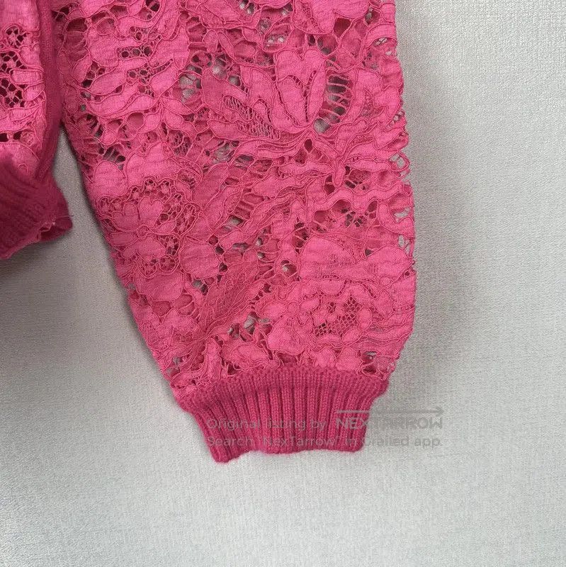Valentino Valentino Pink Lace Long Sleeve T-Shirt . Size S / US 4 / IT 40 - 7 Thumbnail