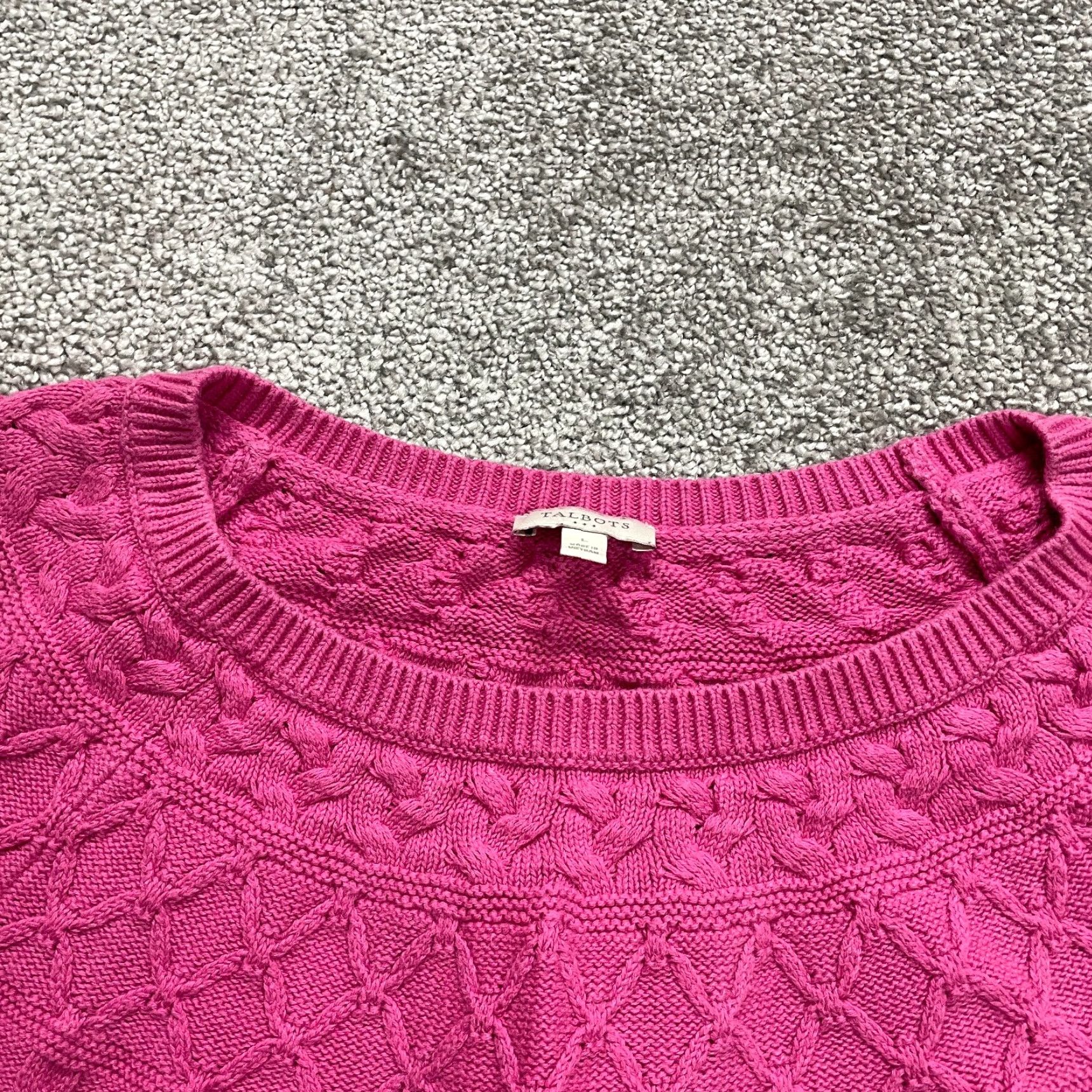 Talbots Talbots Sweater Shirt Womens Large Pink Crew Neck Knit Raglan 100% Cotton Regular Fit Vintage? No. 90s? Not applicable. Size L / US 10 / IT 46 - 4 Thumbnail