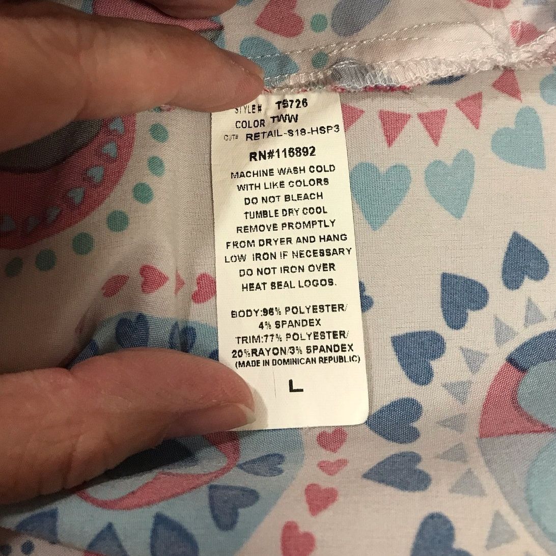Other Happy Scrubs Heart Theme V-Neck Short Sleeve Top L Size L / US 10 / IT 46 - 4 Thumbnail