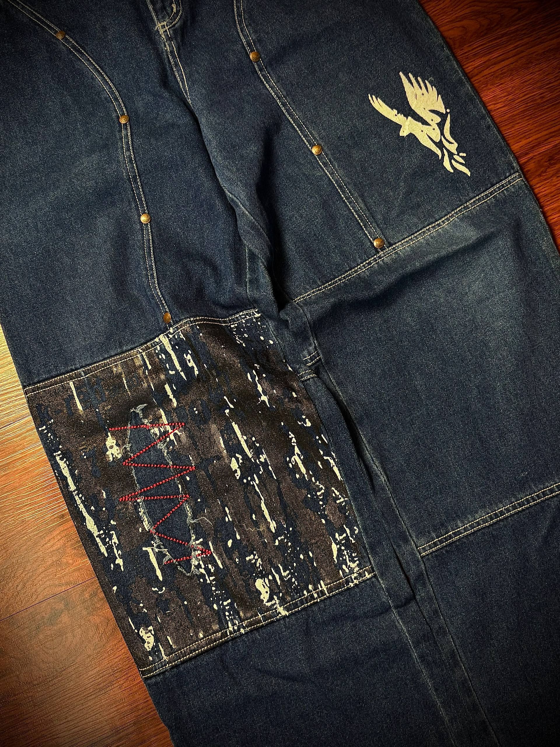 JNCO Vintage Y2K K-Red Unltd Big Eagle Baggy Pants Size US 28 / EU 44 - 2 Thumbnail