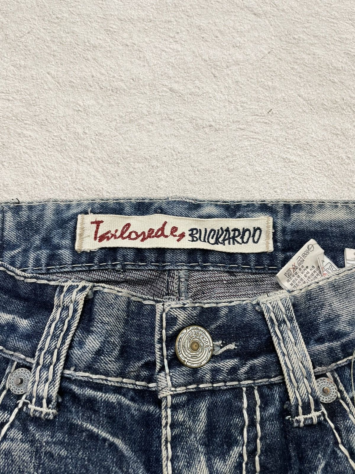 Japanese Brand 2000s Buckaro Heavy Distressed Denim Acid Wash Y2K Japan LGB Size US 34 / EU 50 - 5 Thumbnail