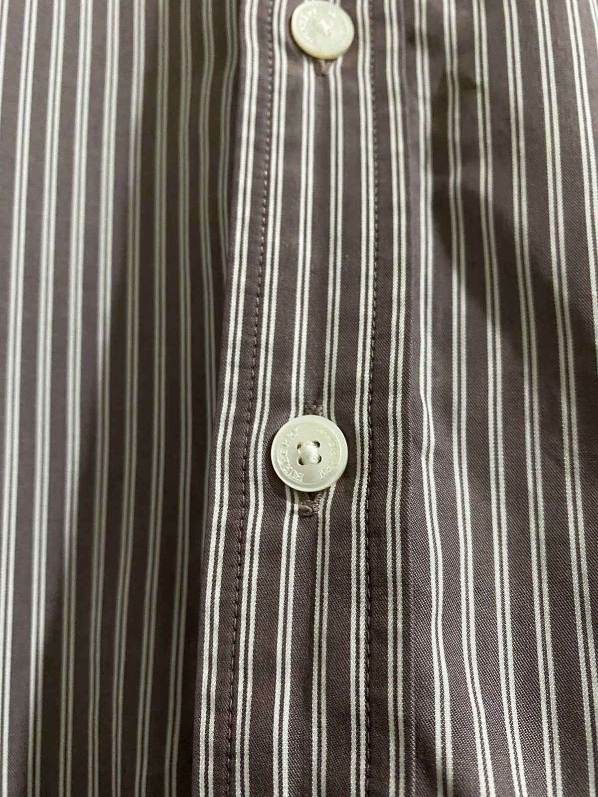Burberry × Japanese Brand Burberry london white and soft lilac stripe button up Size US L / EU 52-54 / 3 - 7 Thumbnail