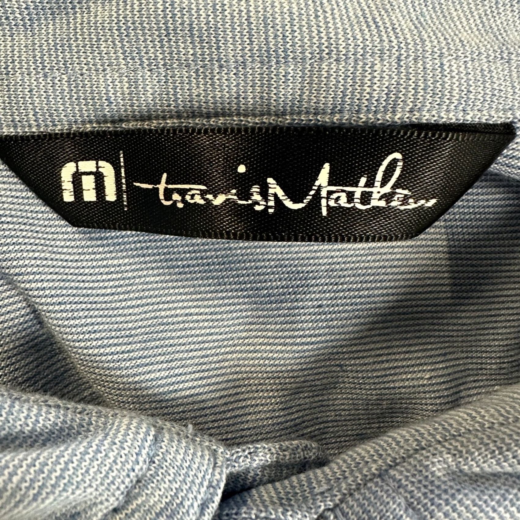 TravisMathew Travis Mathew Polo Shirt Mens Medium Blue Rugby Short Sleeve Pima Cotton Blend Shirt Polo Size US M / EU 48-50 / 2 - 4 Thumbnail