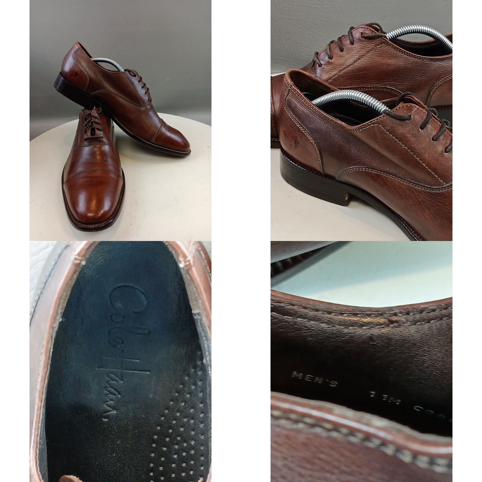 Cole Haan Cole Haan Nike Air Shoes Men 11 M Brown Cap Toe Oxford Leather Workwear Shoes Size ONE SIZE - 11 Thumbnail