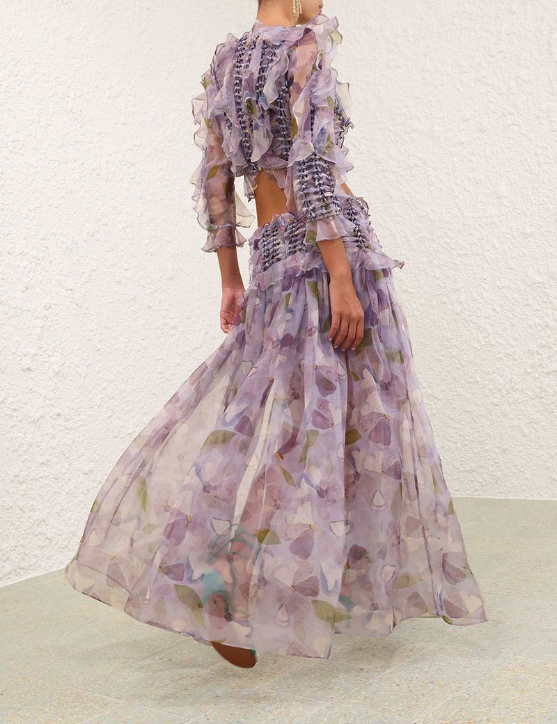 Zimmermann oc11z0226 Dawning Braided Maxi Skirt In Lilac Size 32" / US 10 / IT 46 - 6 Thumbnail