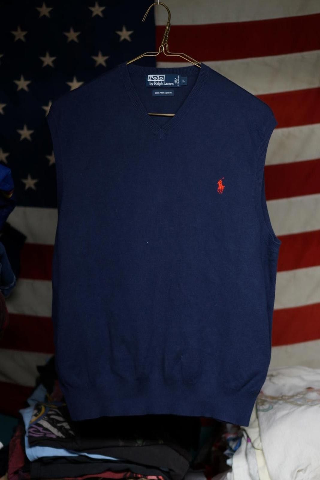 Polo Ralph Lauren Polo Ralph Lauren Navy Blue Sleeveless Sweater Vest Size M Size ONE SIZE - 1 Thumbnail