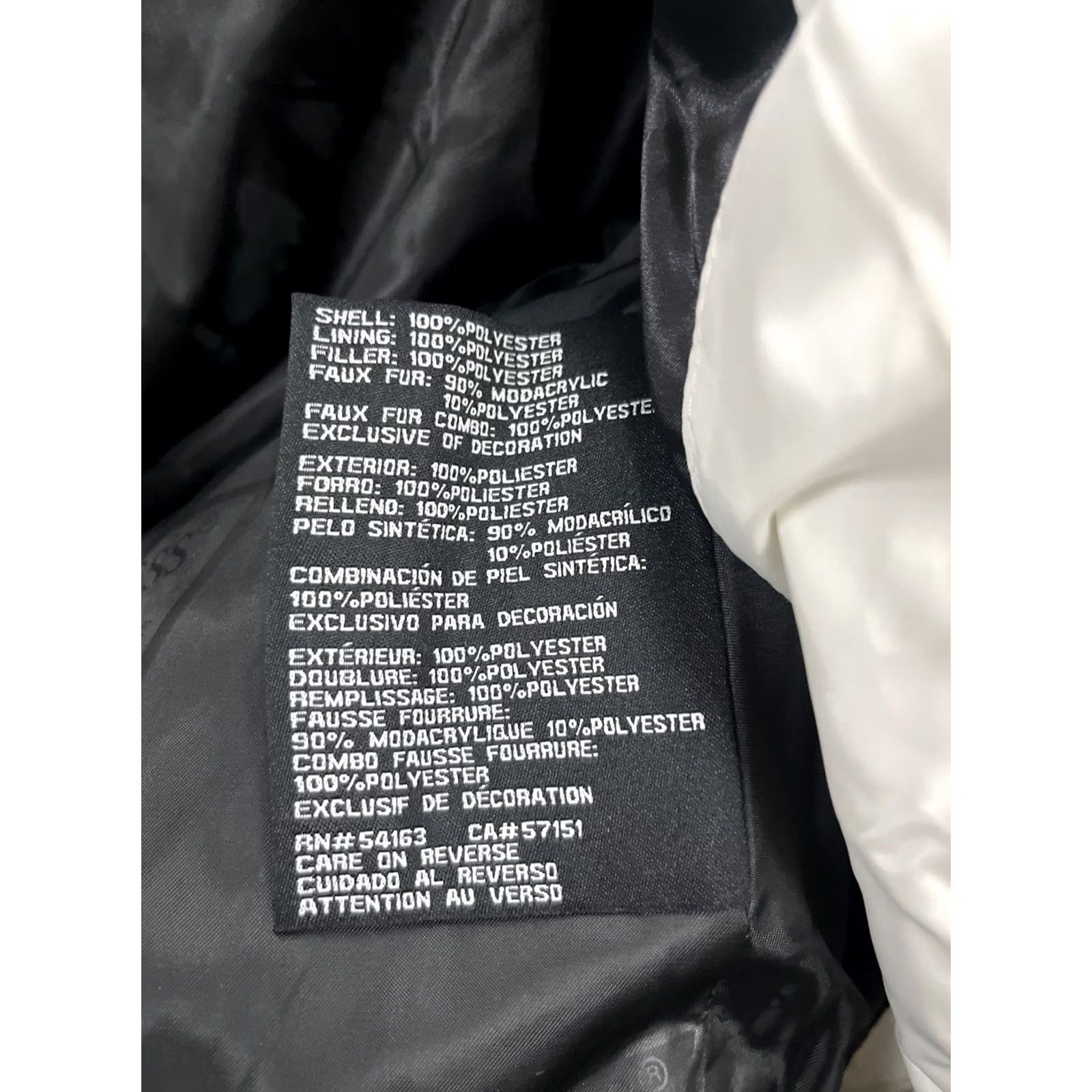 Guess GUESS Women's Puffer Jacket White S Midweight Jacket, Regular, Size S, Outer Shell Polyester, New with Tags Size S / US 4 / IT 40 - 3 Thumbnail