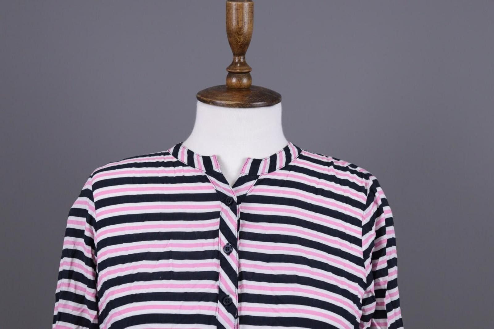Designer Emily Van Den Bergh Multicolor Henley Blouse Shirt Sz 38 / M Size M / US 6-8 / IT 42-44 - 4 Thumbnail