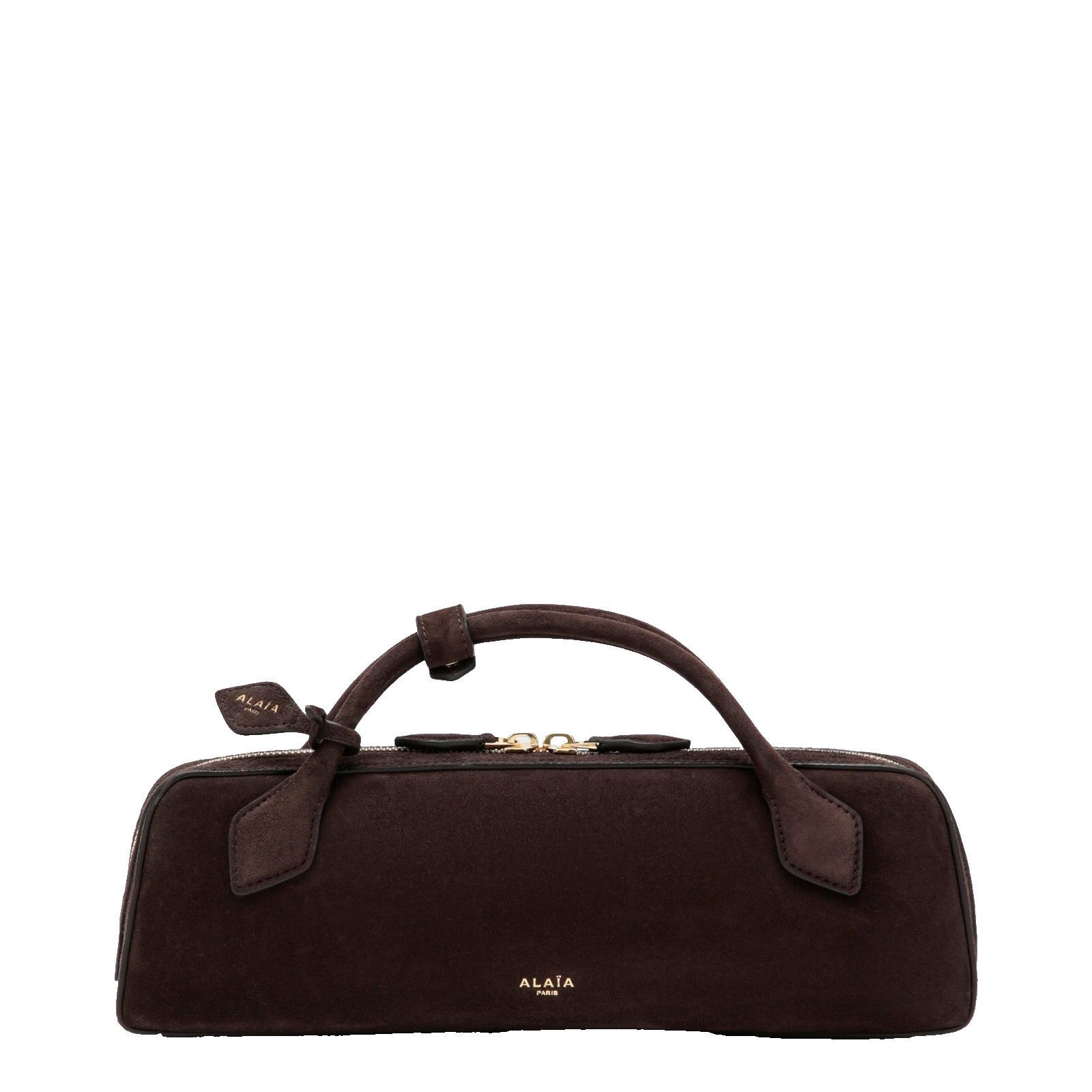 Alaïa Smoky Brown Le Teckel Suede Goat Leather Pouch New & A, Women's