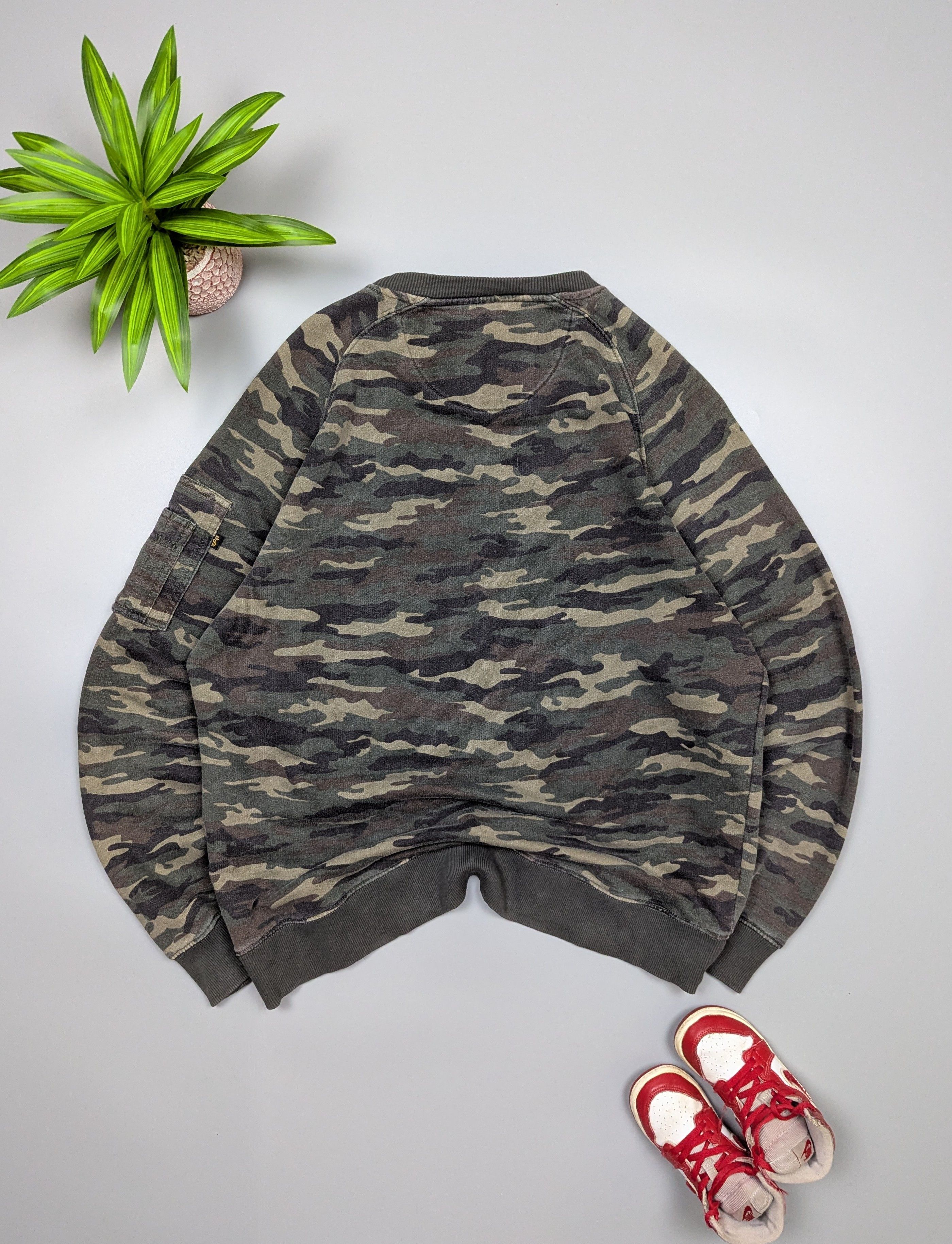 Alpha Industries ALPHA INDUSTRIES Men Military Camouflage Army Sweatshirt XXL Size US XXL / EU 58 / 5 - 10 Thumbnail