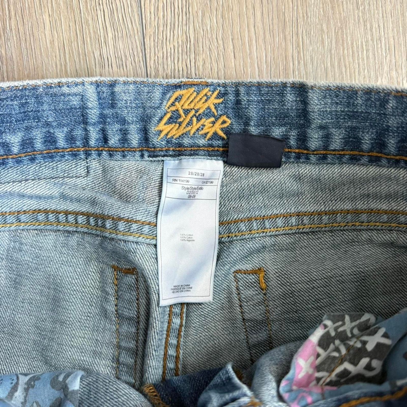 Quiksilver Vintage y2k quicksilver baggy faded denim jeans Size US 28 / EU 44 - 7 Thumbnail