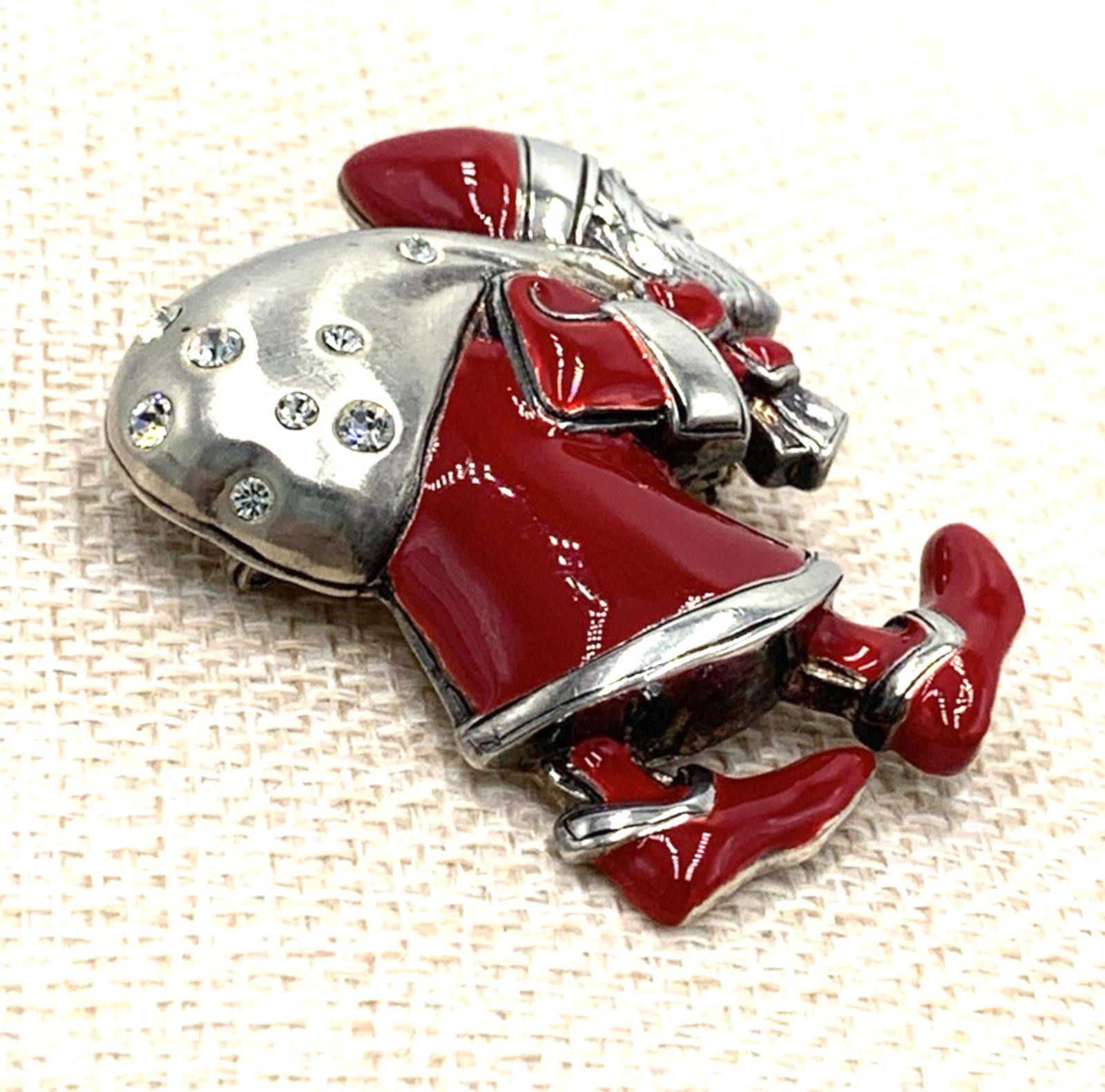 Other Vintage MMA Sterling Silver Santa Claus Brooch Pendant Size ONE SIZE - 5 Thumbnail