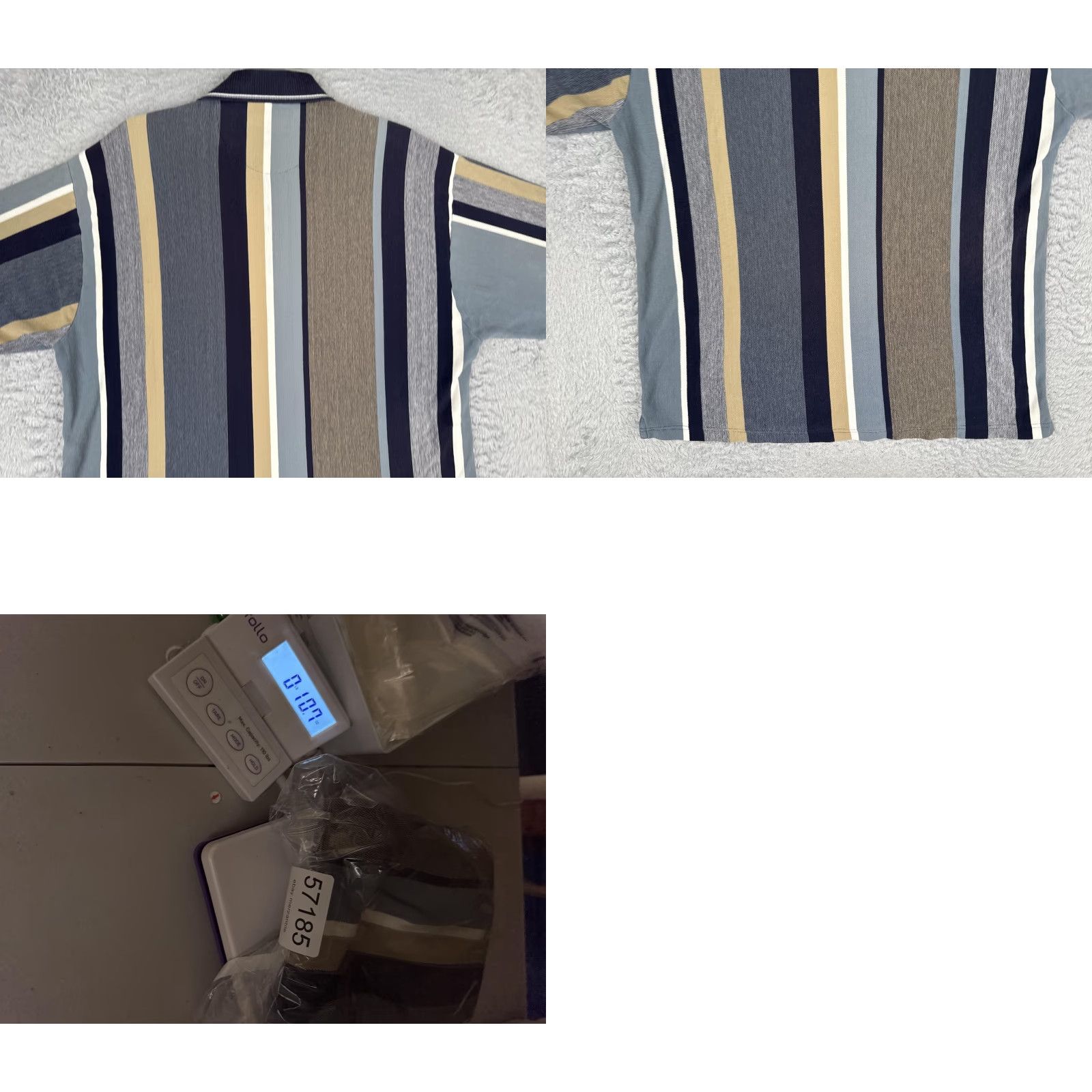 Vintage Fairway Sport Polo Shirt Mens Large Blue Gray Vertical Stripe Cotton Golf Top Size US L / EU 52-54 / 3 - 9 Thumbnail
