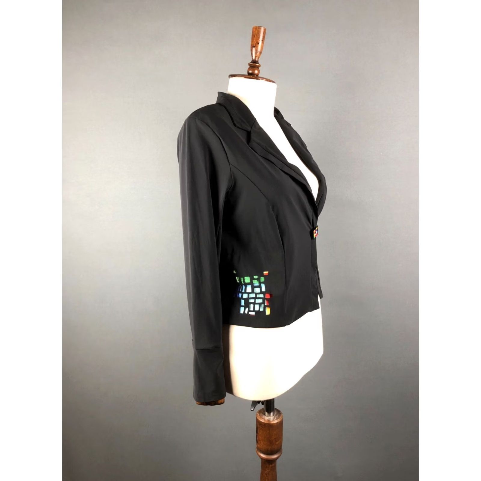 Vintage Aventures Des Toiles Womens Jacket - Black Polyamide Single-Breasted - 38" Size Size XS / US 0-2 / IT 36-38 - 6 Thumbnail