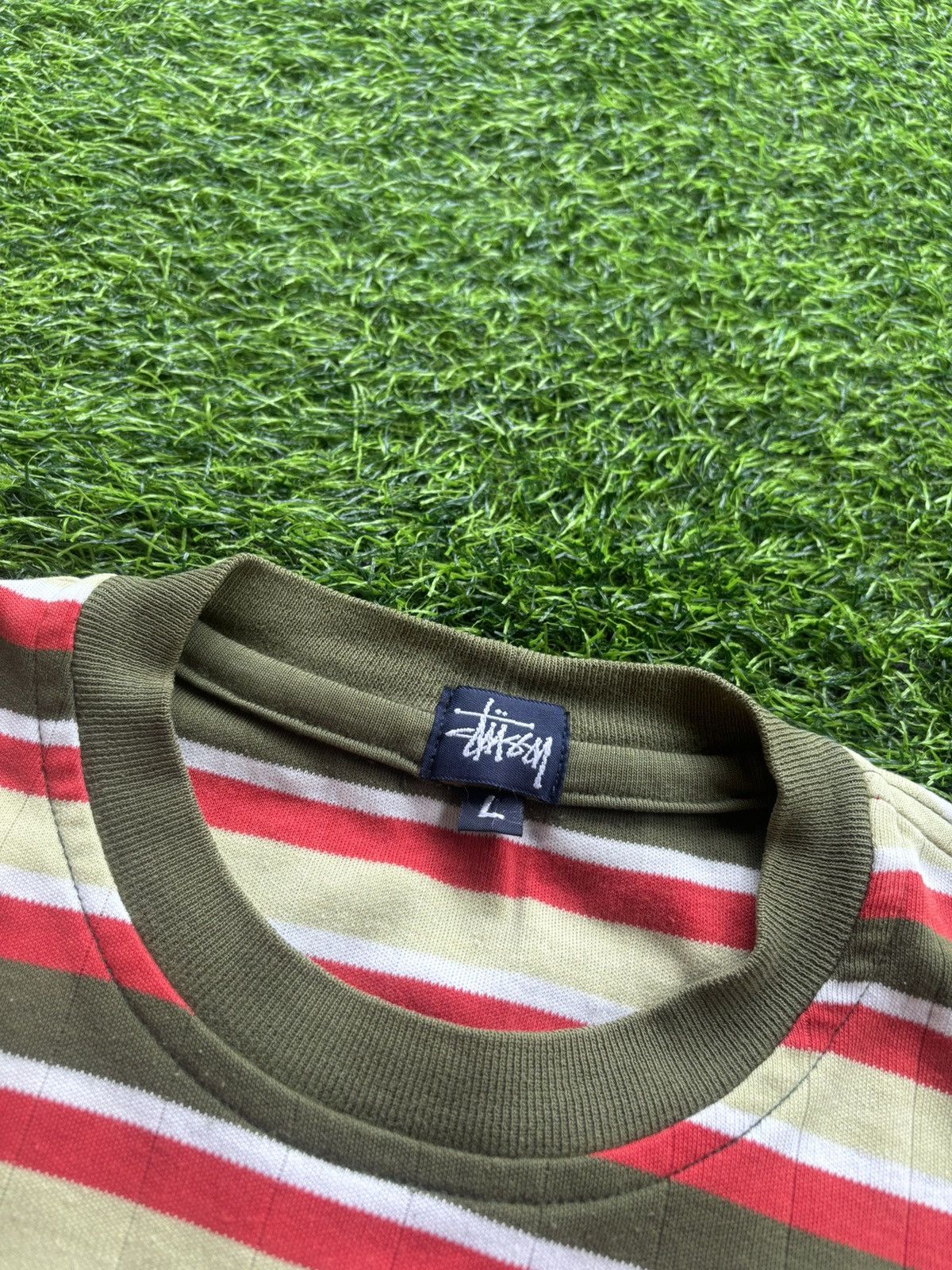 Stussy Vintage Stussy Tom tom Stripe Pocket Tshirt Size US L / EU 52-54 / 3 - 5 Thumbnail