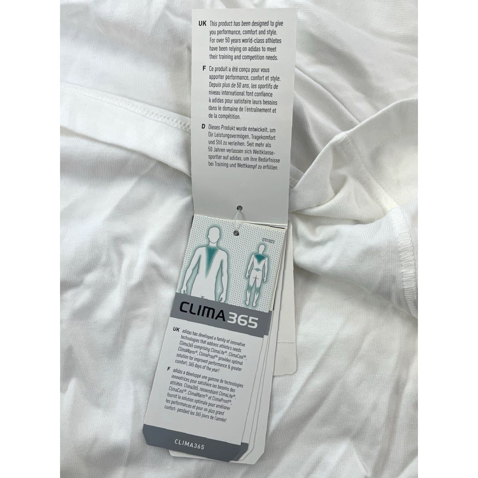Adidas adidas clima365 T-Shirt Mens XL Short Sleeve White NWT 2008 Deadstock grey logo 32" long 24.5" across Size US XL / EU 56 / 4 - 3 Thumbnail