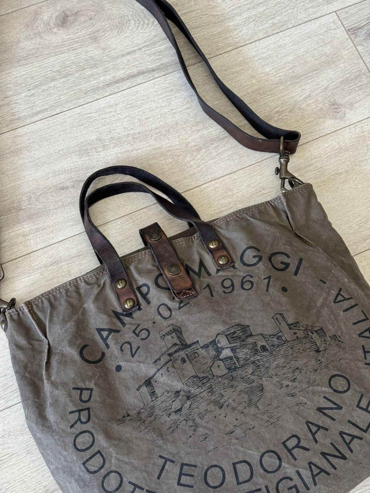 Other Vintage Campomaggi Crossbody ShoulderTote Bag Canvas Leather Size ONE SIZE - 2 Thumbnail