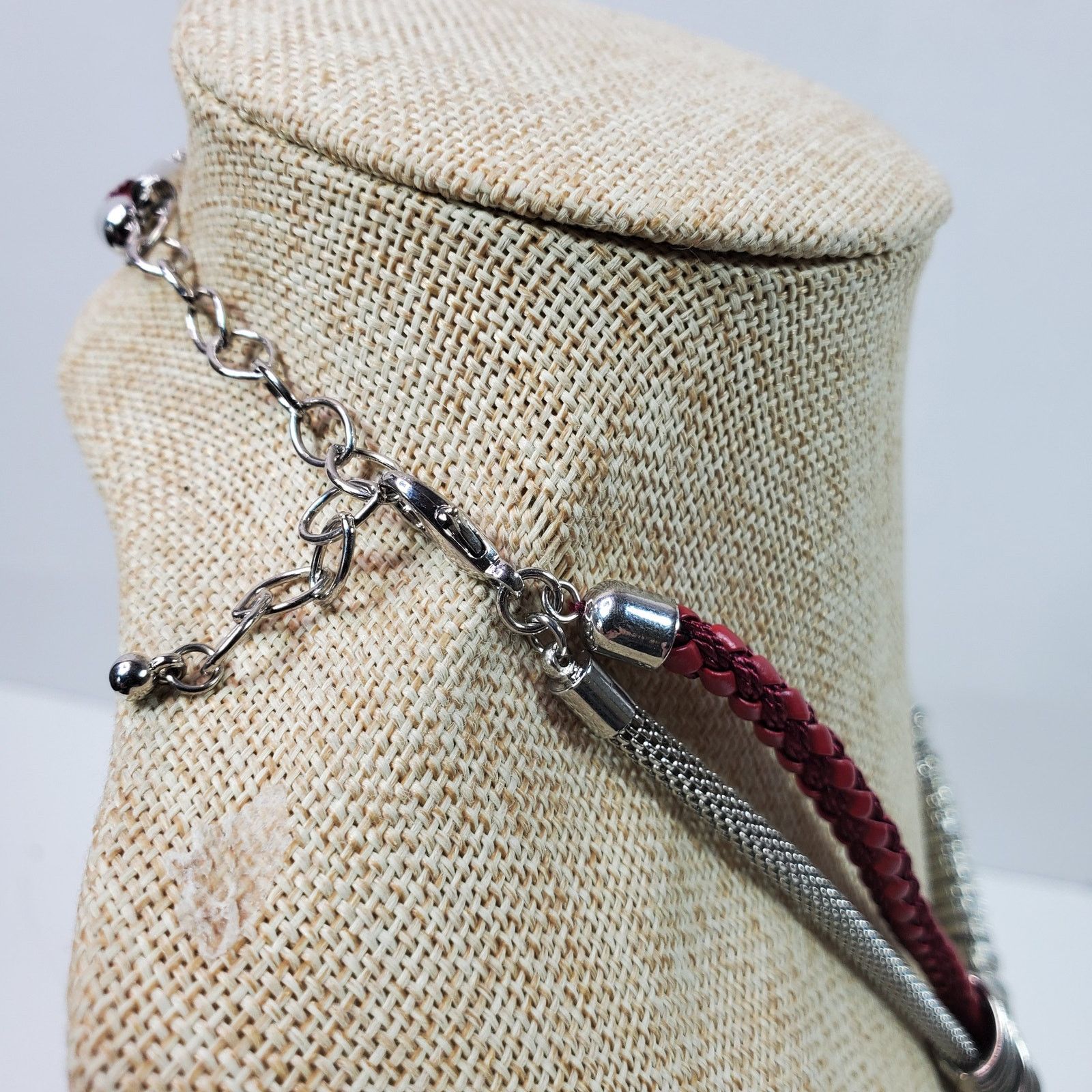 The Unbranded Brand Patriotic Necklace Red white Blue w/ Silver Tone 20 Inch Size ONE SIZE - 4 Thumbnail
