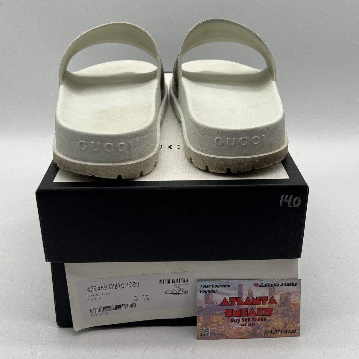 Gucci Gucci web slide white Size US 12 / EU 45 - 3 Thumbnail