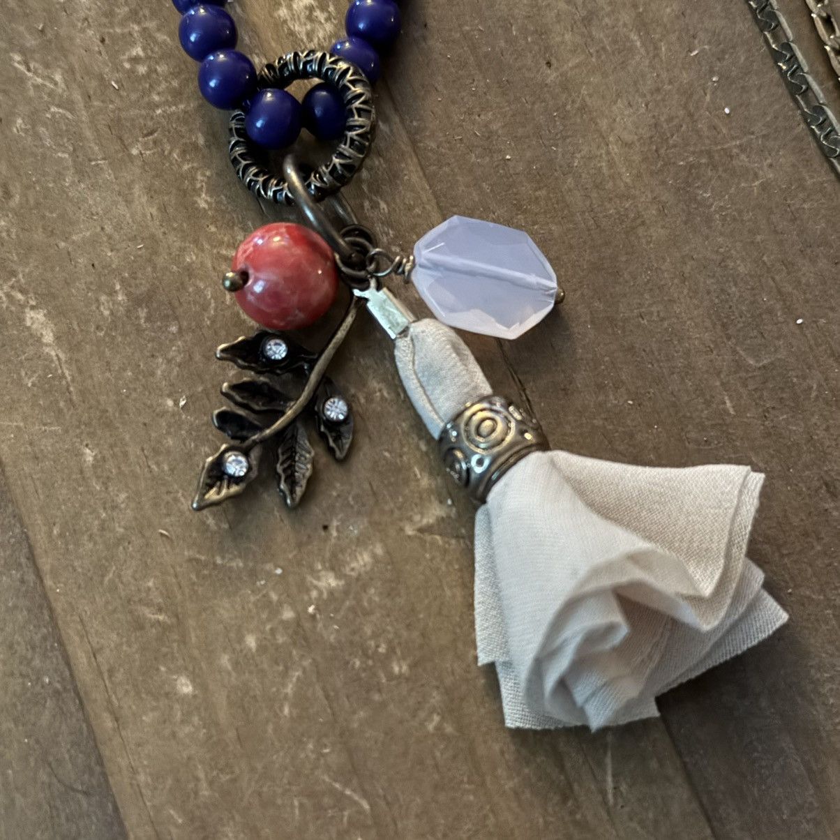 American Eagle Outfitters American Eagle long blue beaded charm tassel necklace Size ONE SIZE - 4 Thumbnail