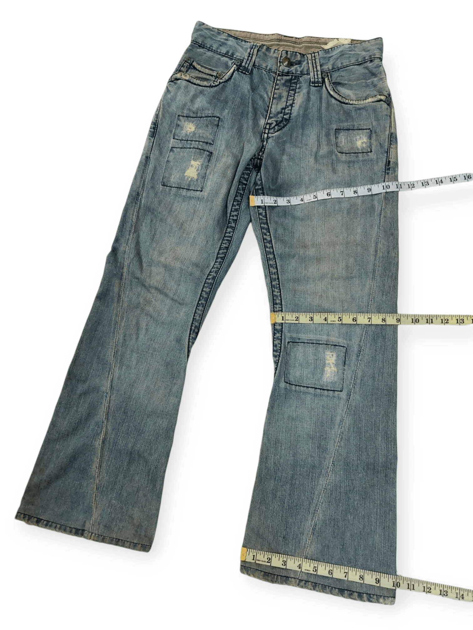 14th Addiction Stitch's Flare Distressed Denim Size US 29 - 18 Thumbnail