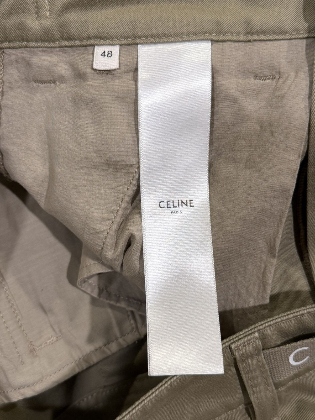 Celine Celine x Hedi Twill Khaki Logo Cargo Trouser Pants Size US 32 / EU 48 - 15 Thumbnail