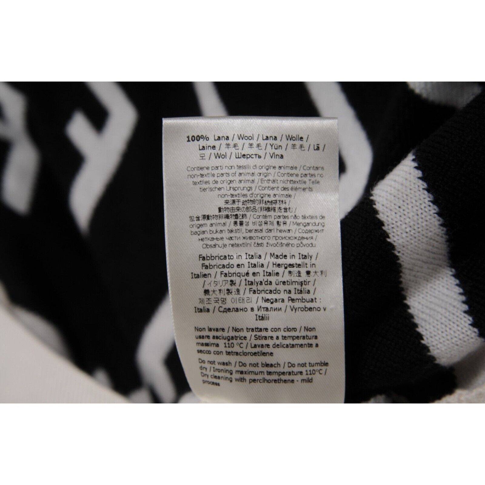 Fendi Geometric FF Logo Sweater Tan Black Wool Pullover Size US L / EU 52-54 / 3 - 8 Thumbnail