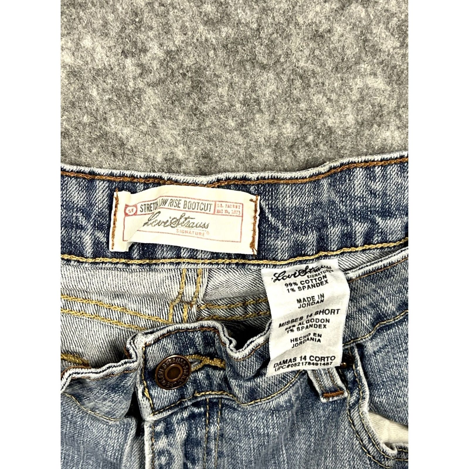 Vintage Levi Strauss Signature Womens Jeans Bootcut 14 Short Blue Regular Cotton Polyester Spandex Denim 5-Pocket Vintage No Size 36" / US 14 / IT 50 - 5 Thumbnail