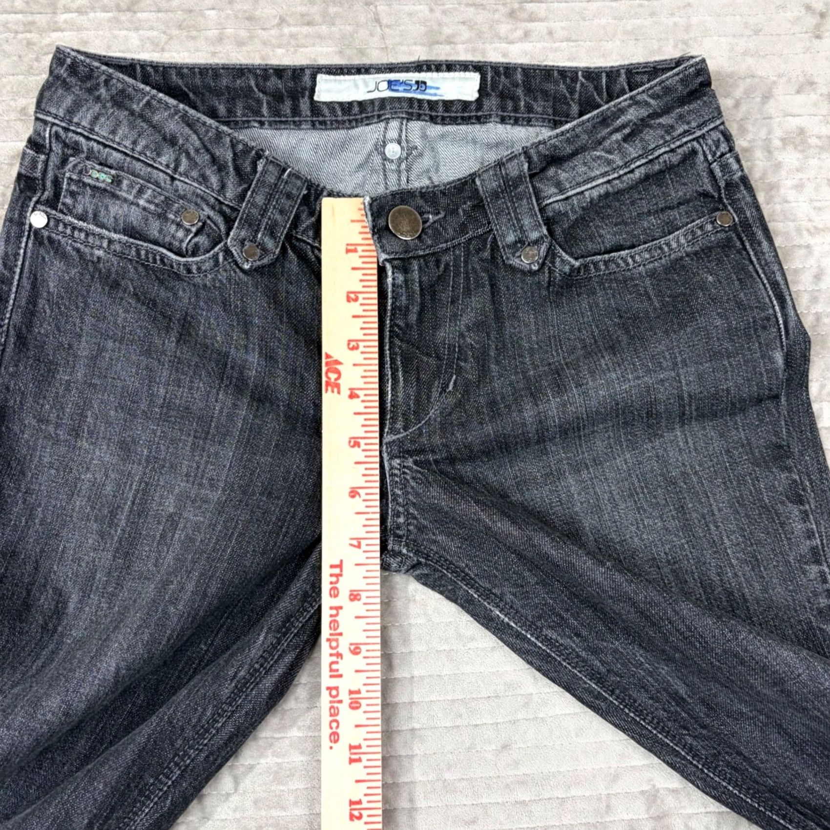 Vintage Joe's Jeans Womens Jeans Bootcut 29 Dark Wash Low Rise Charcoal Grey 5-Pocket Denim Cotton Blend Spandex USA Mens? Size 29" - 5 Thumbnail