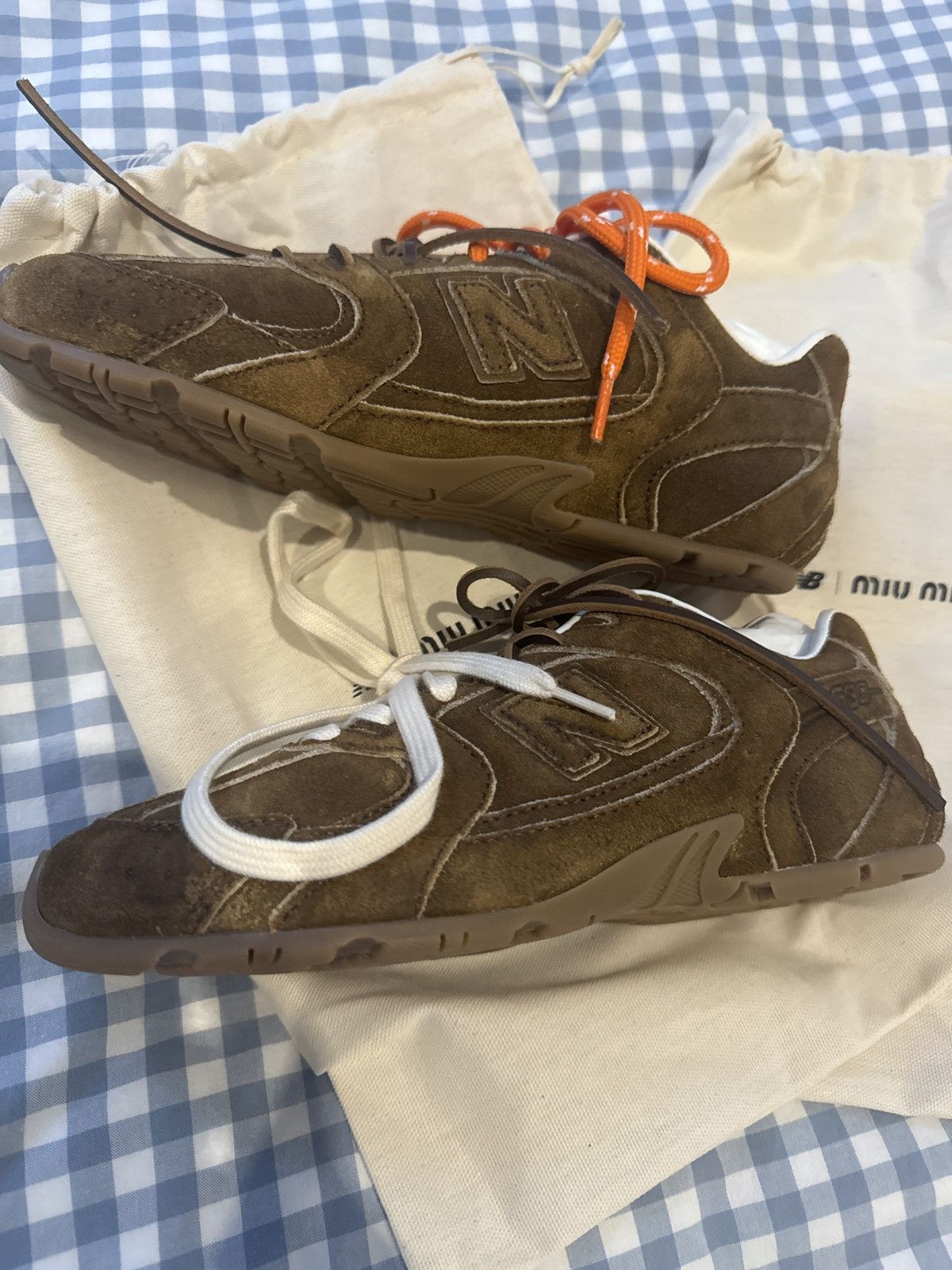 Miu Miu × New Balance Miu Miu x New Balance 530 SL Suede Sneakers Size US 6 / IT 36 - 1 Thumbnail