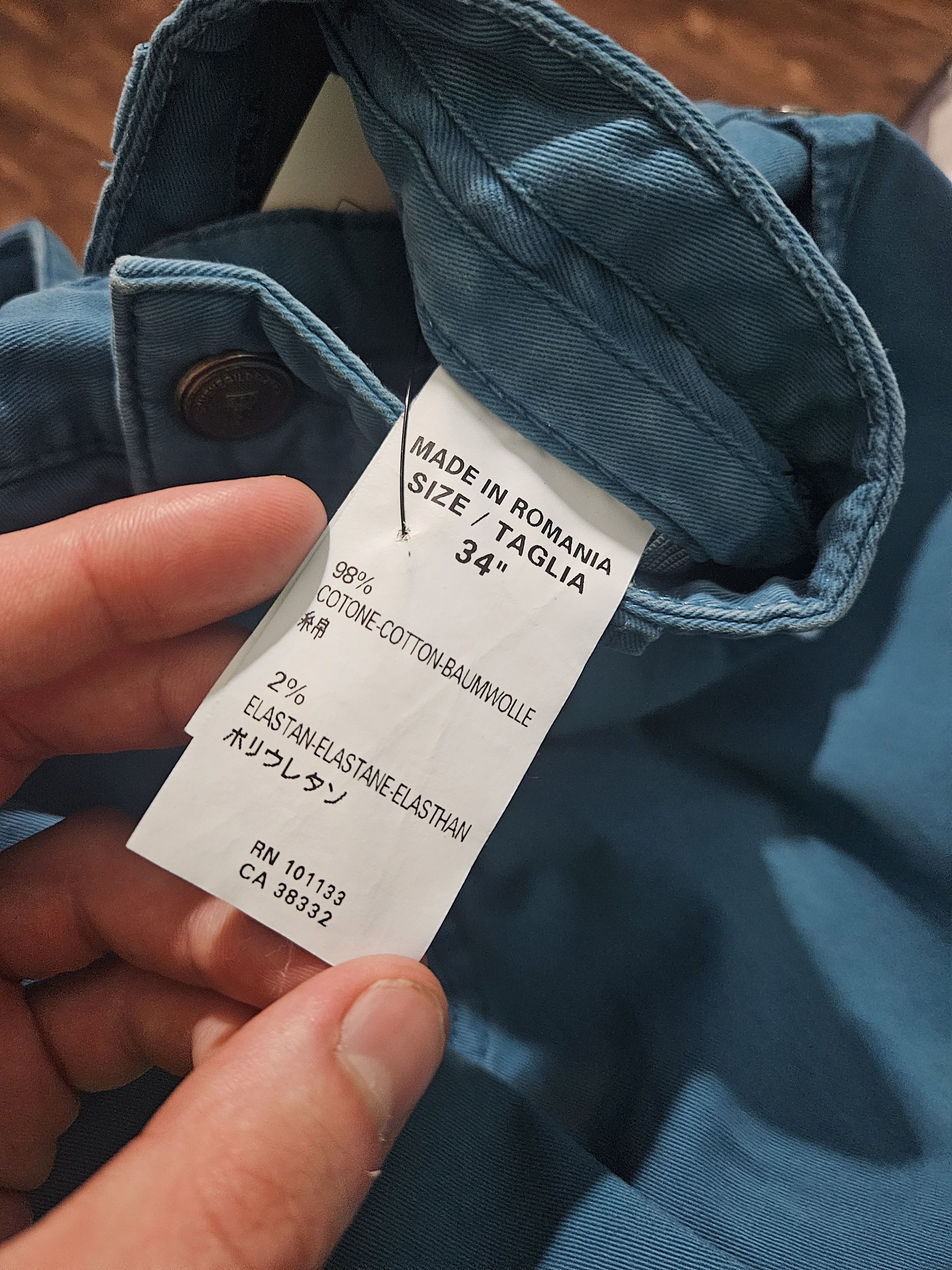 Ermenegildo Zegna Opal Blue Cotton Stretch Back Patch Pants Size US 34 / EU 50 - 7 Thumbnail