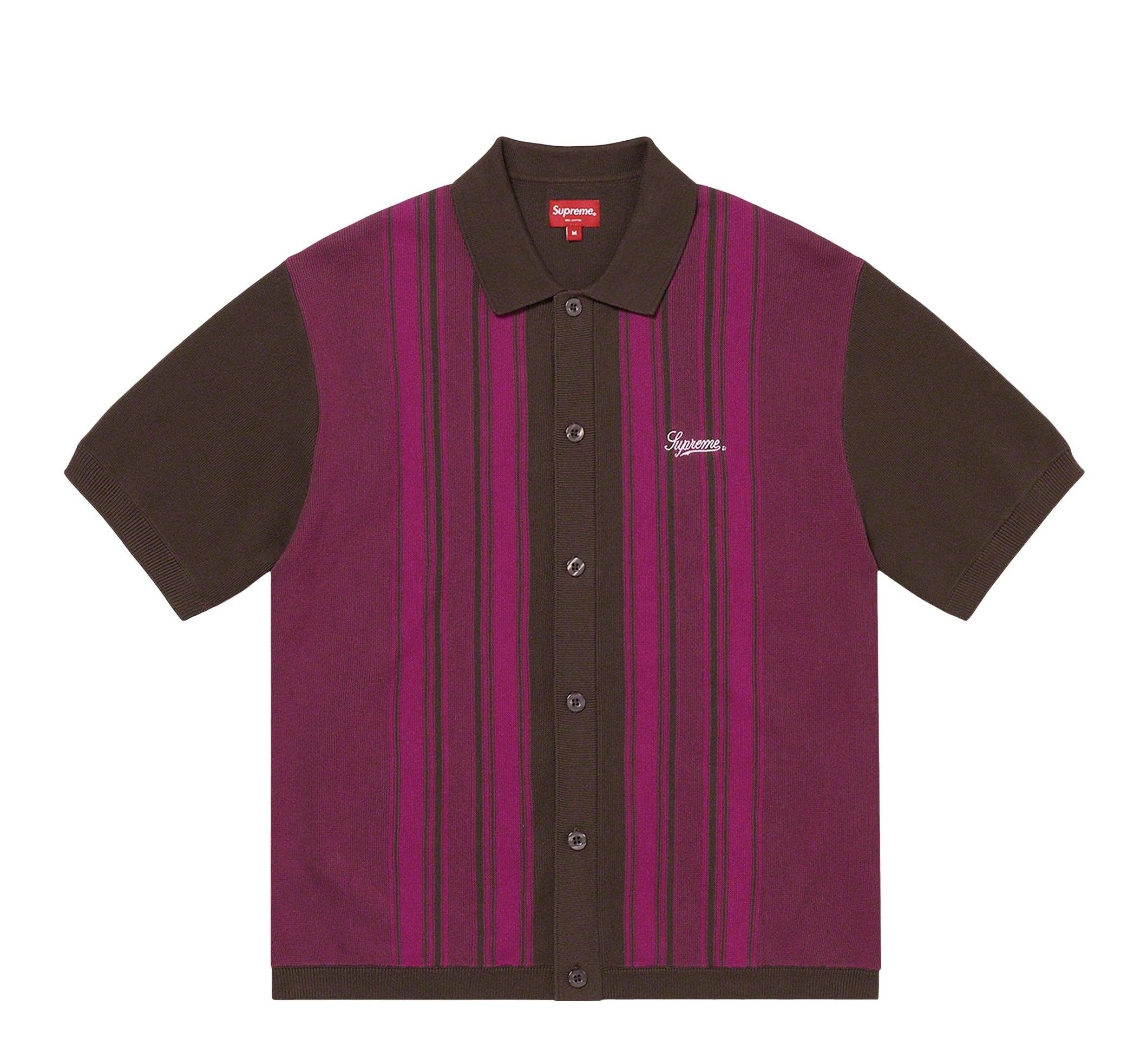 Supreme Supreme Stripe Velour Polo Shirt | Grailed