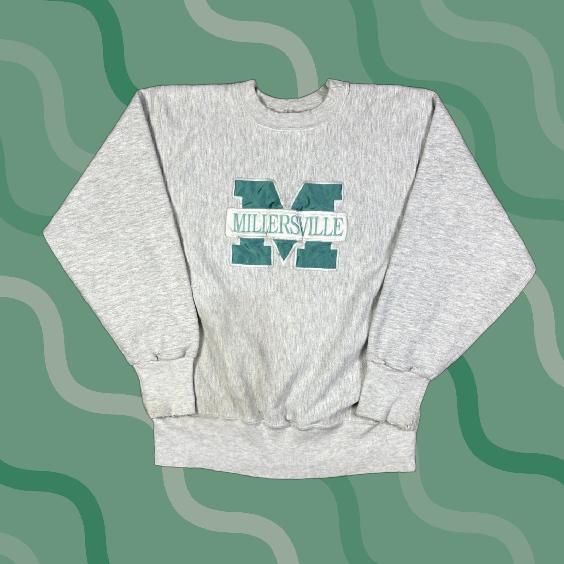 Vintage VINTAGE Millersville University Reverse Weave Pullover Sweatshirt M Gray 90s University Embroidered Logo Pullover Sweatshirt Men Cotton Knit Size US M / EU 48-50 / 2 - 1 Thumbnail