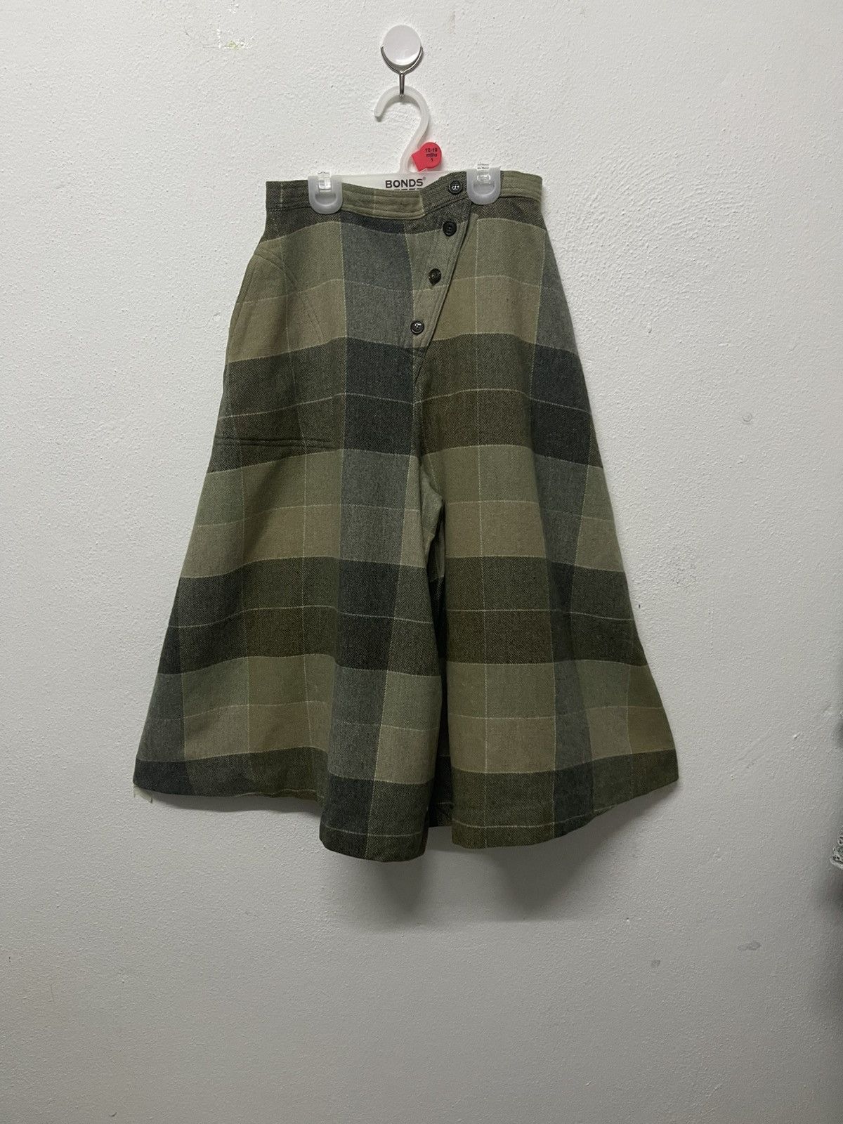 Comme des Garcons 80s COMME DES GARCONS TARTAN CHECKED OPEN LEG WOOL PANT Size 22" - 1 Thumbnail
