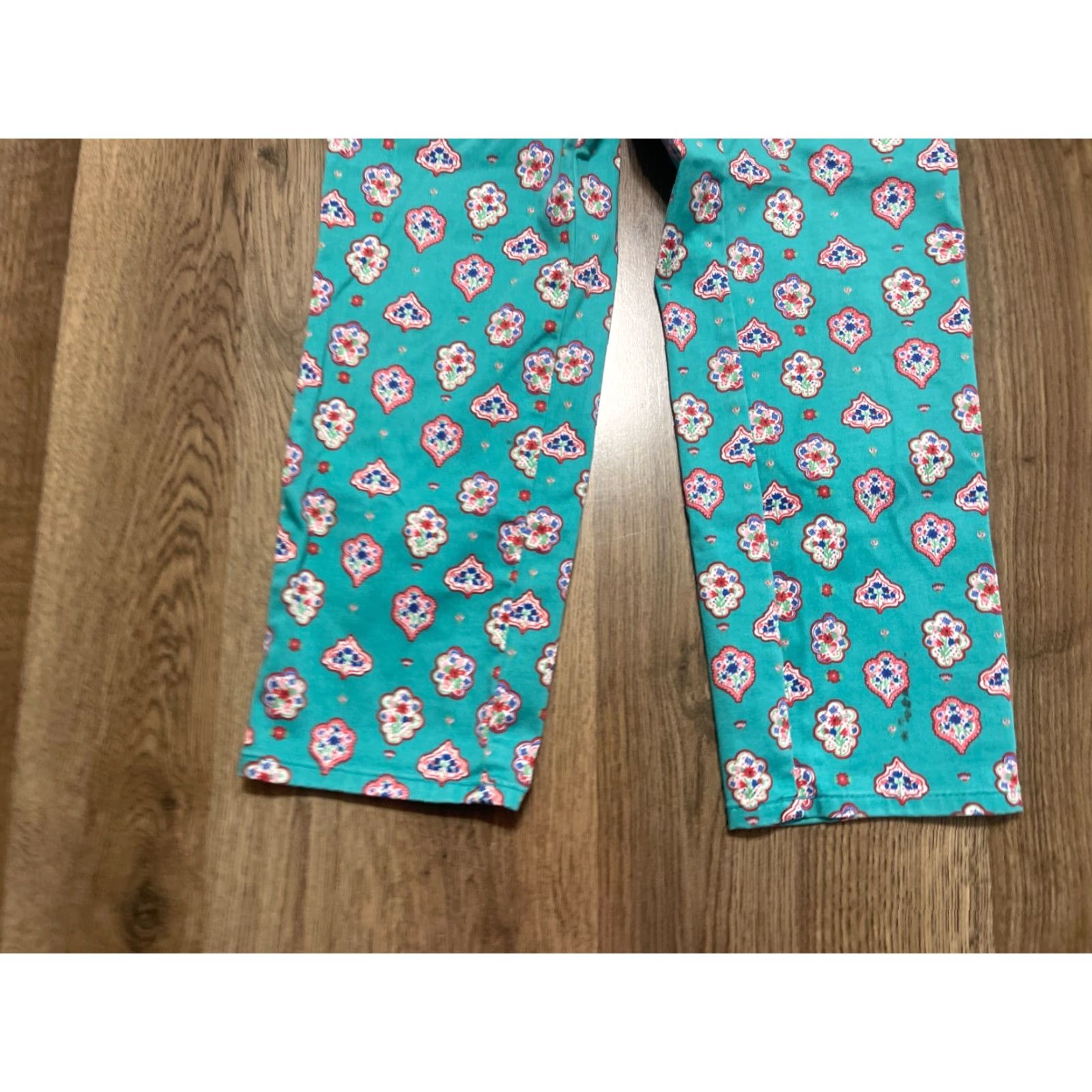 Uniqlo Uniqlo Pants Women's 12 Blue Pink Pull On Tie Waist Flat Front Ankle Straight Casual Dry Clean? (No, keep original): Size 34" / US 12 / IT 48 - 3 Thumbnail
