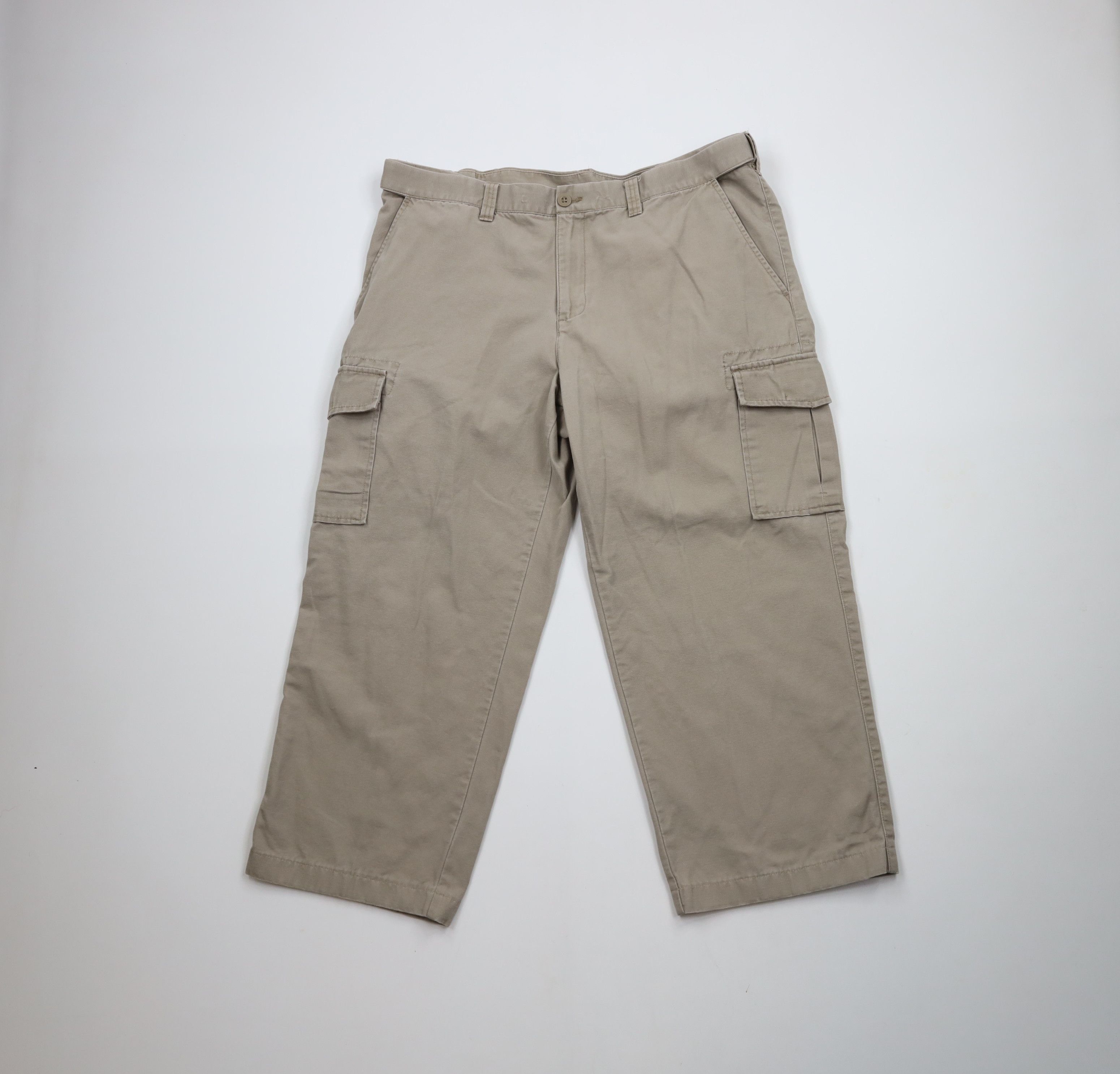Vintage Vintage 90s Y2K Streetwear Canvas Wide Leg Cargo Pants Beige Size US 40 / EU 56 - 1 Thumbnail