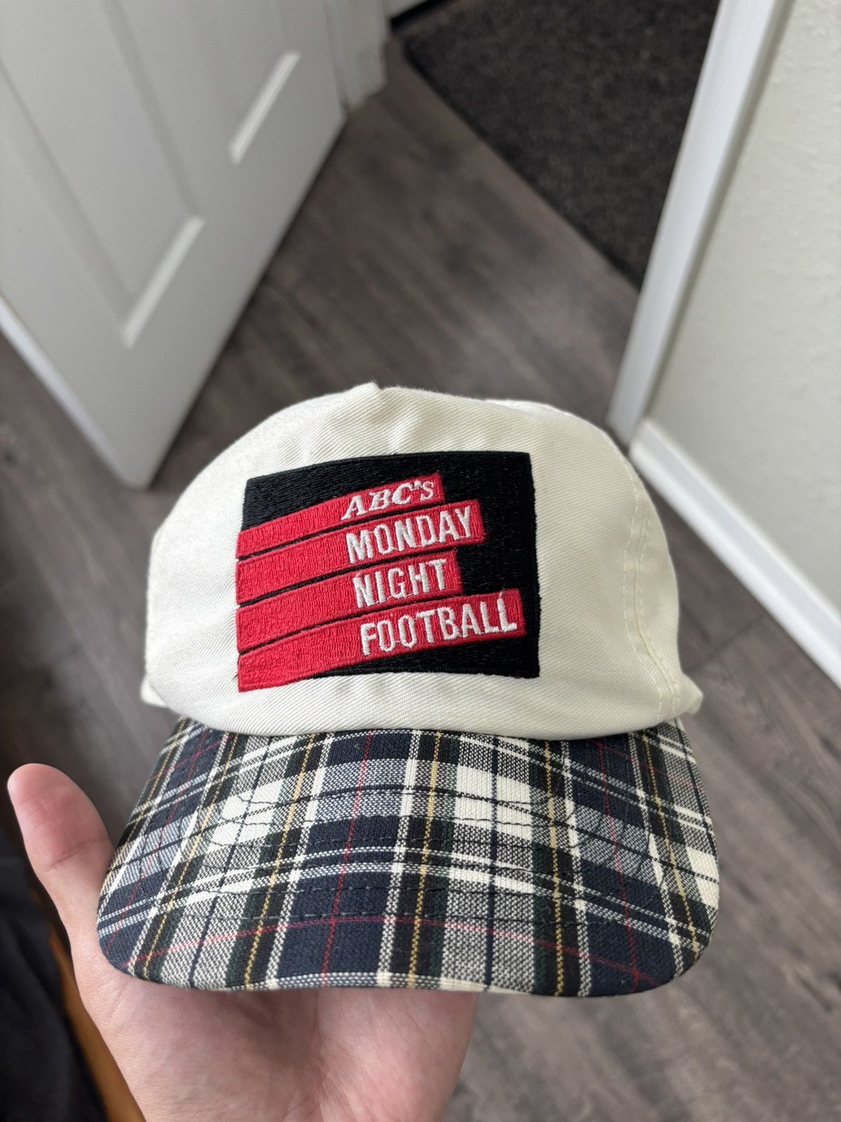 Vintage 80s Made in USA Monday Night Football Plaid Hat Size ONE SIZE - 1 Thumbnail