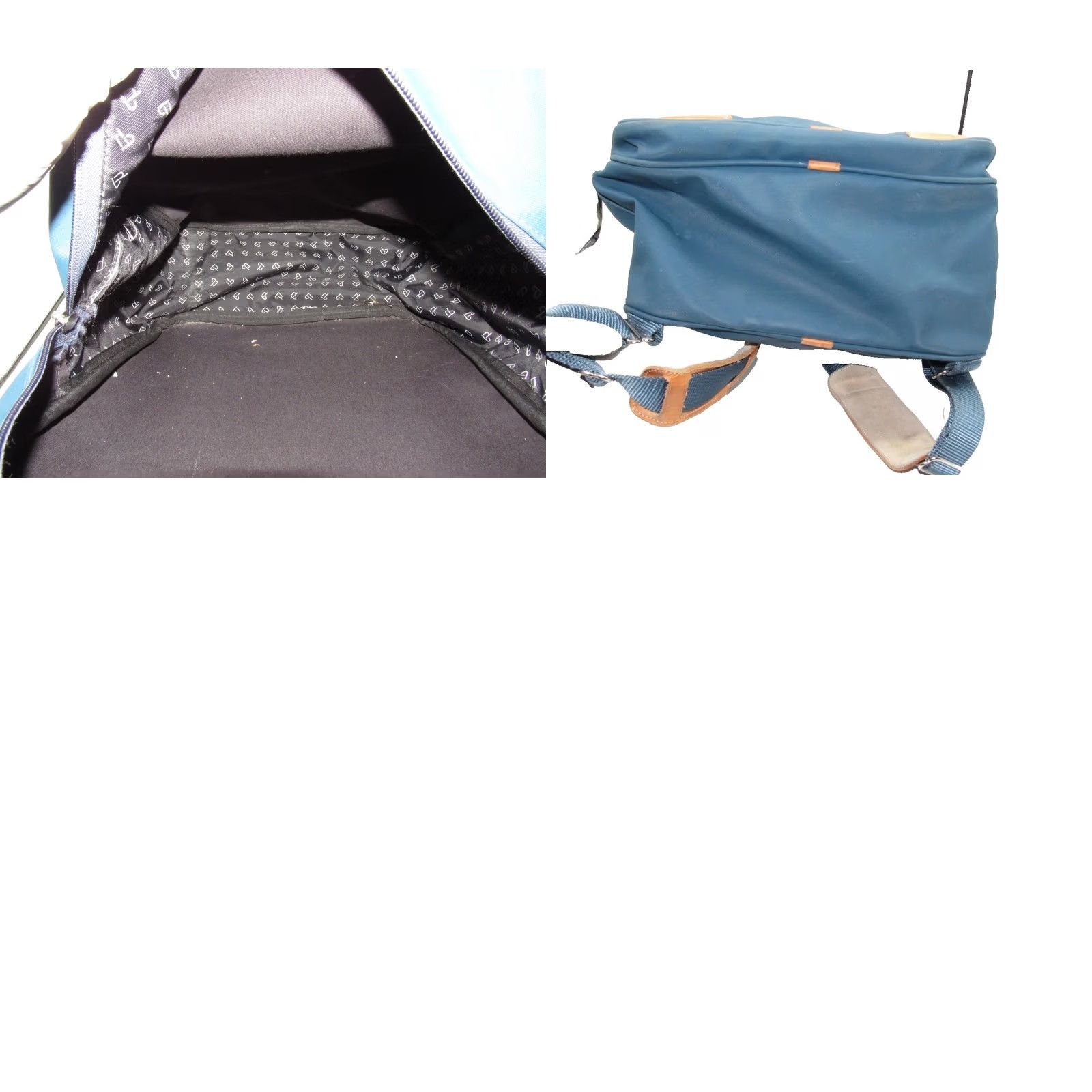 Vintage Jon Hart Backpack in Teal Blue Coated Canvas Leather Trim Size M / US 6-8 / IT 42-44 - 8 Thumbnail