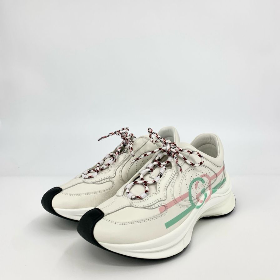 Gucci Gucci Womens White Lace-Up Low Top Sneakers 36.5 GG Logo Sol Size US 6.5 / IT 36.5 - 8 Thumbnail