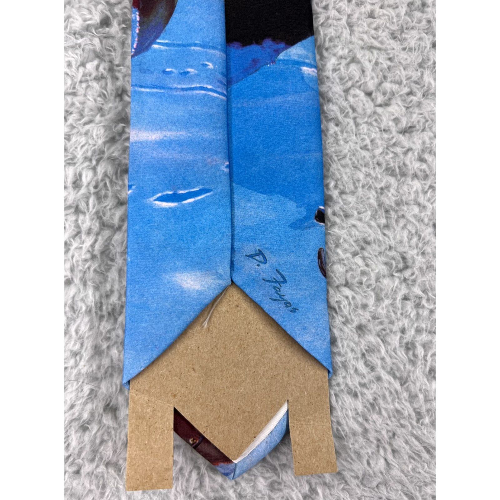 Vintage Ralph Marlin Vintage 1990 Christmas Holiday Mens Tie Snow Man Roof Top Santa Tie Mens Red Polyester Short One Size Classic Size ONE SIZE - 5 Thumbnail