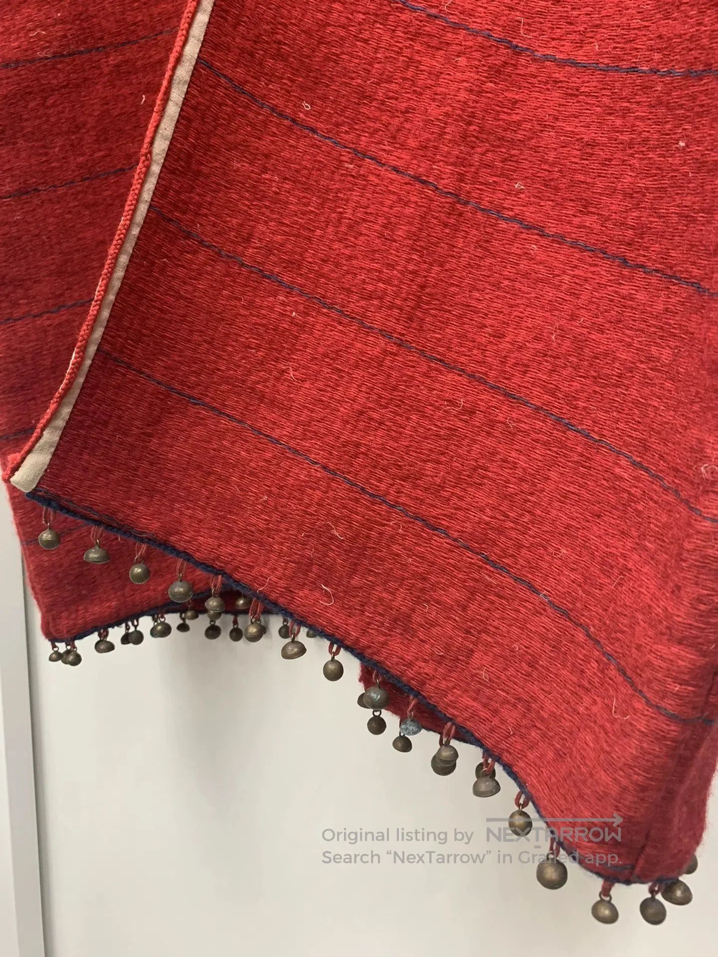 Visvim Red Striped Long Cloak - Size S. Size US S / EU 44-46 / 1 - 8 Thumbnail