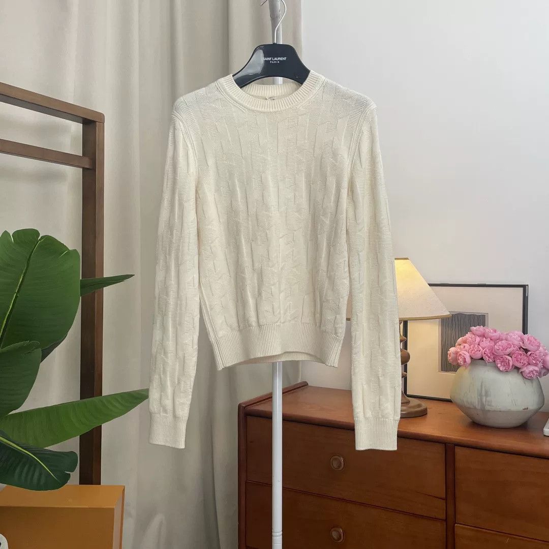 Hermes Hermes FW21 White Wool Sweater Women's Size US S / EU 44-46 / 1 - 1 Thumbnail