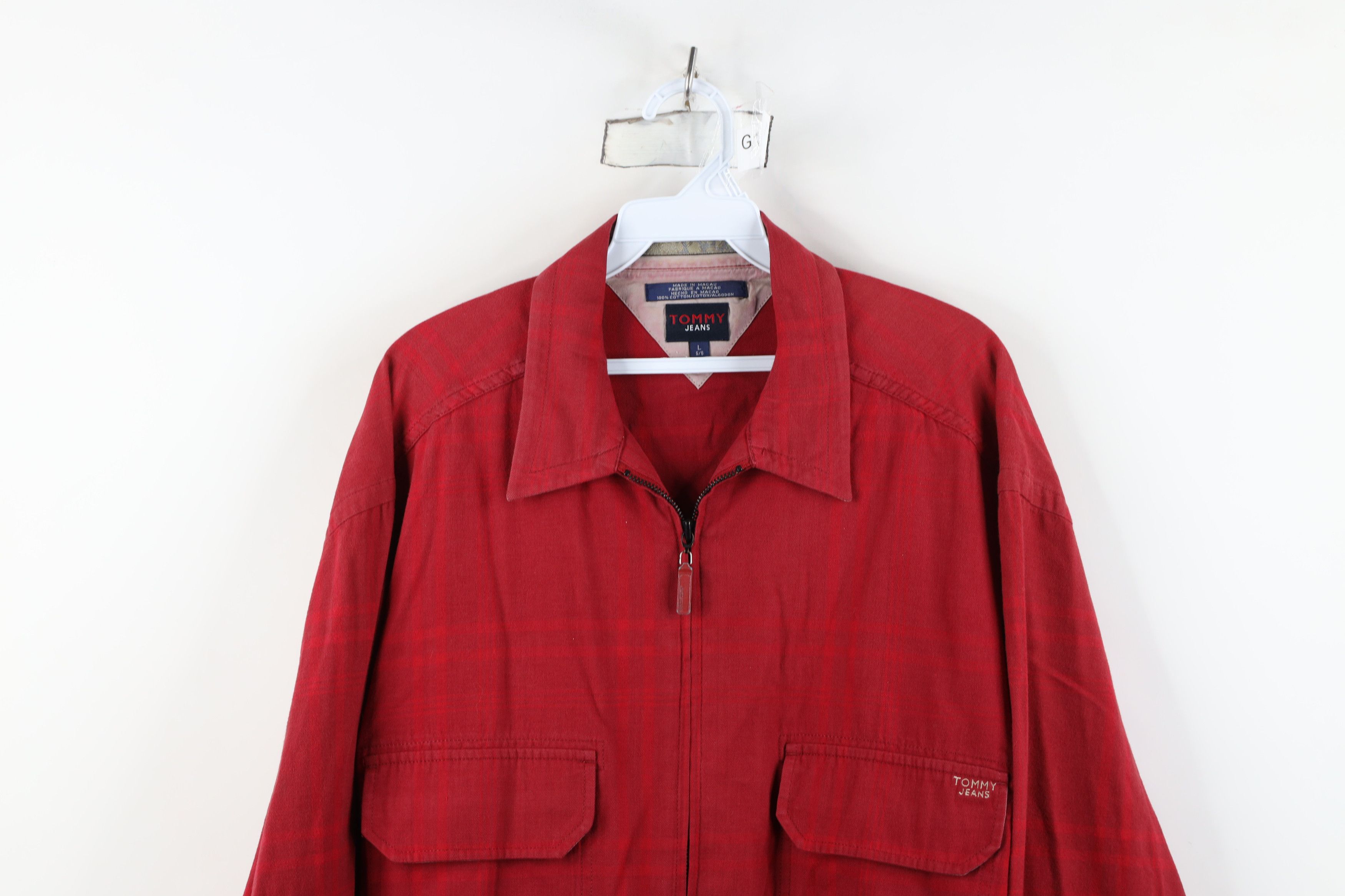 Tommy Hilfiger Vintage 90s Y2K Tommy Hilfiger Flannel Zip Shirt Jacket Size US L / EU 52-54 / 3 - 2 Thumbnail