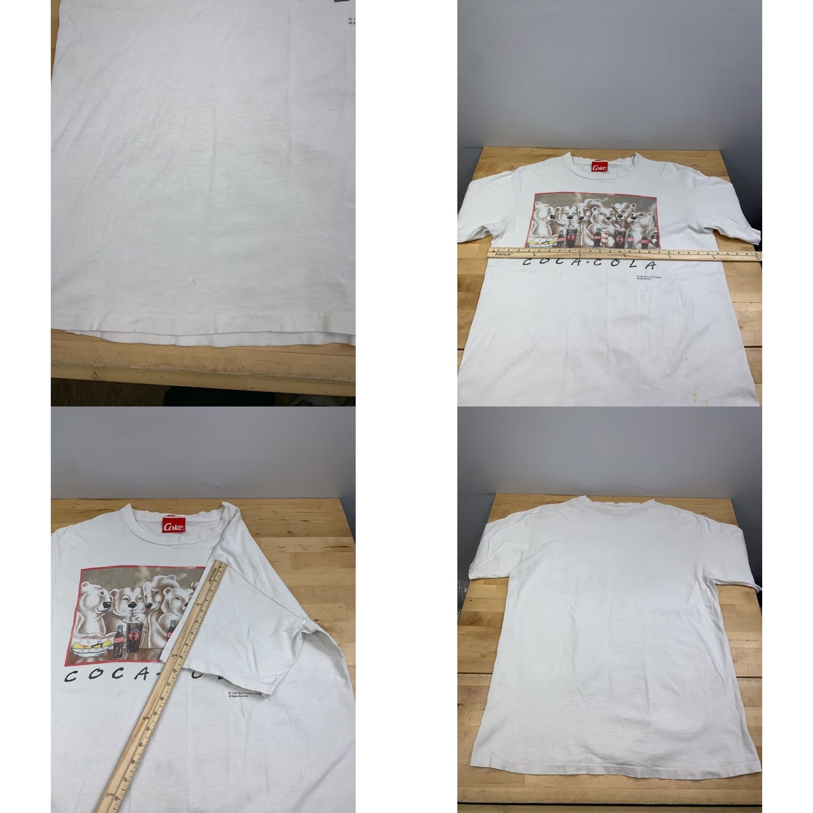 Vintage VINTAGE Coca-Cola Shirt Men XL White 90s USA Polar Bears Logo Graphic Print Short Sleeve Crew Neck T-Shirt ML Mens 1990s Size US XL / EU 56 / 4 - 8 Thumbnail
